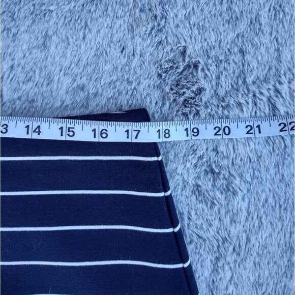 Philosophy A-line Striped Knit Skirt Large Knee Length Modest Blue White Casual - Picture 9 of 11